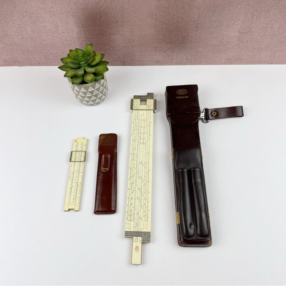 Vintage Frederick Post Brown White Versalog Slide Rule